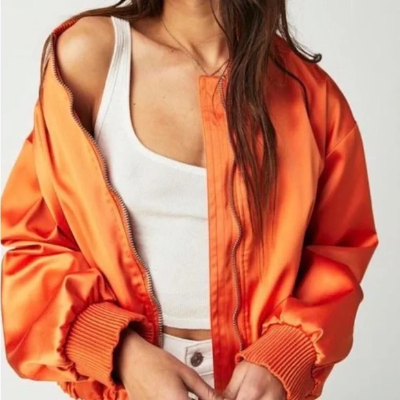 We The Free Echo Bomber Jacket Orange Various Sizes - Picture 1 of 5
